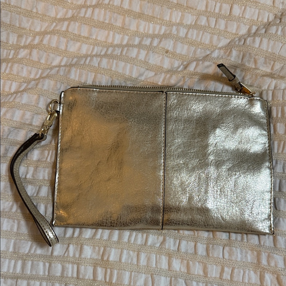 INC International Concepts Metallic Gold Wristlet - Picture 2 of 9